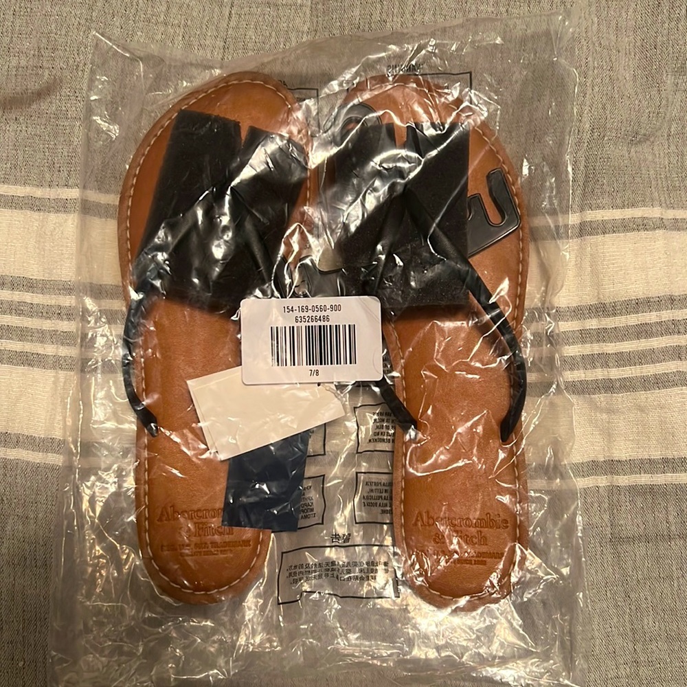 Black Thin Strapped Abercrombie & Fitch Flip Flops